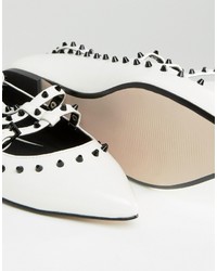 Ballerines à clous blanches Asos