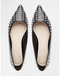 Ballerines à clous noires Asos