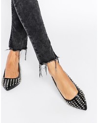 Ballerines à clous noires Asos