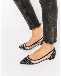 Ballerines à clous noires Asos