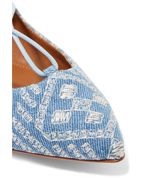 Ballerines brodées bleu clair Aquazzura