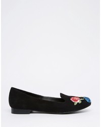 Ballerines brodées noires Asos