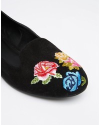 Ballerines brodées noires Asos