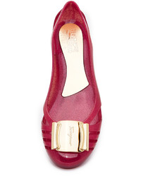 Ballerines en caoutchouc fuchsia Salvatore Ferragamo