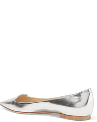 Ballerines en cuir argentées Jimmy Choo