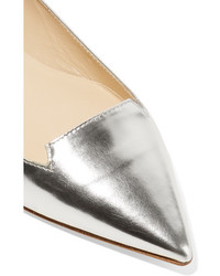 Ballerines en cuir argentées Jimmy Choo