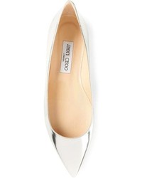 Ballerines en cuir argentées Jimmy Choo