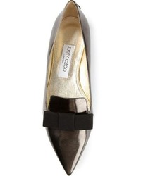 Ballerines en cuir argentées Jimmy Choo