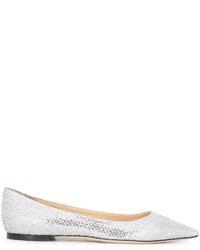 Ballerines en cuir argentées Jimmy Choo