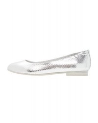 Ballerines en cuir argentées Marco Tozzi