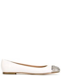 Ballerines en cuir blanches Casadei