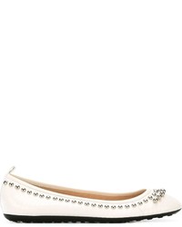 Ballerines en cuir blanches Tod's