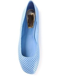 Ballerines en cuir bleu clair