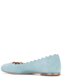 Ballerines en cuir bleu clair Chloé