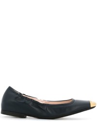 Ballerines en cuir bleu marine Bally