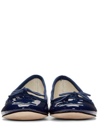 Ballerines en cuir bleu marine Repetto