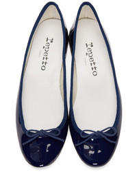 Ballerines en cuir bleu marine Repetto