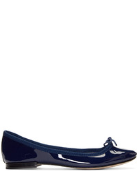 Ballerines en cuir bleu marine Repetto