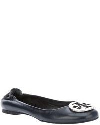 Ballerines en cuir bleu marine Tory Burch