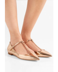 Ballerines en cuir dorées Jimmy Choo