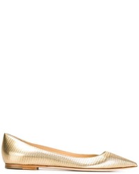 Ballerines en cuir dorées Jimmy Choo