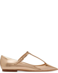 Ballerines en cuir dorées Jimmy Choo