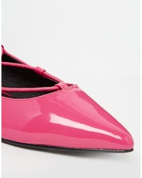 Ballerines en cuir fuchsia Asos