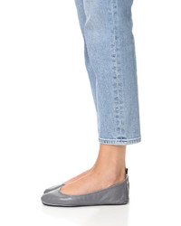 Ballerines en cuir gris foncé Yosi Samra