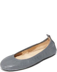 Ballerines en cuir gris foncé Yosi Samra