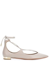 Ballerines en cuir grises Aquazzura