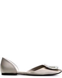 Ballerines en cuir grises Roger Vivier