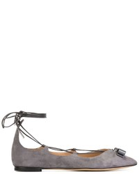 Ballerines en cuir grises Salvatore Ferragamo