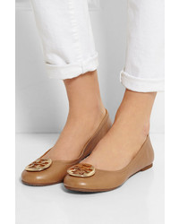 Ballerines en cuir marron clair Tory Burch