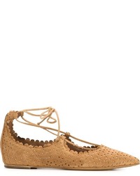 Ballerines en cuir marron clair Tabitha Simmons