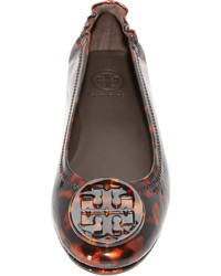 Ballerines en cuir marron foncé Tory Burch