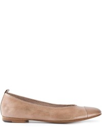 Ballerines en cuir marron