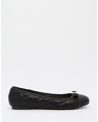 Ballerines en cuir matelassées noires Faith