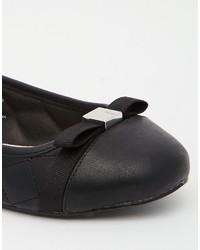 Ballerines en cuir matelassées noires Faith