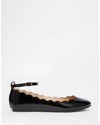 Ballerines en cuir noires Asos