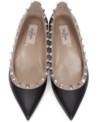 Ballerines en cuir noires Valentino