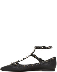 Ballerines en cuir noires Valentino