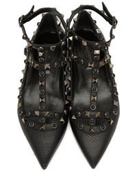 Ballerines en cuir noires Valentino