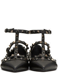 Ballerines en cuir noires Valentino