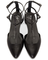 Ballerines en cuir noires Giuseppe Zanotti