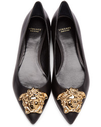 Ballerines en cuir noires Versace