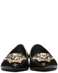 Ballerines en cuir noires Versace