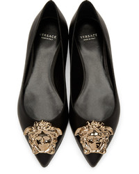 Ballerines en cuir noires Versace