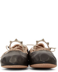 Ballerines en cuir noires Valentino