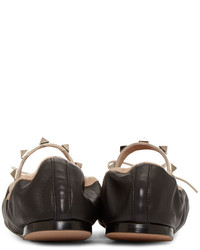 Ballerines en cuir noires Valentino