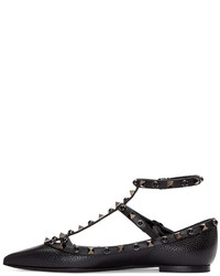 Ballerines en cuir noires Valentino